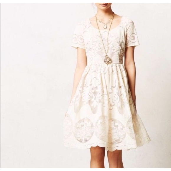 Plenty by Tracy Reese Dresses & Skirts - Plenty by Tracy‎ Reese Lace Fit & Flare Dress Cutout Back Short Sleeve